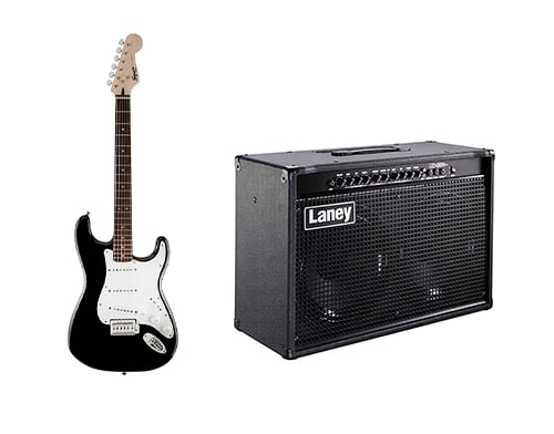 Guitarra Eléctrica Squier y  amplificador Laney doble parlante 115